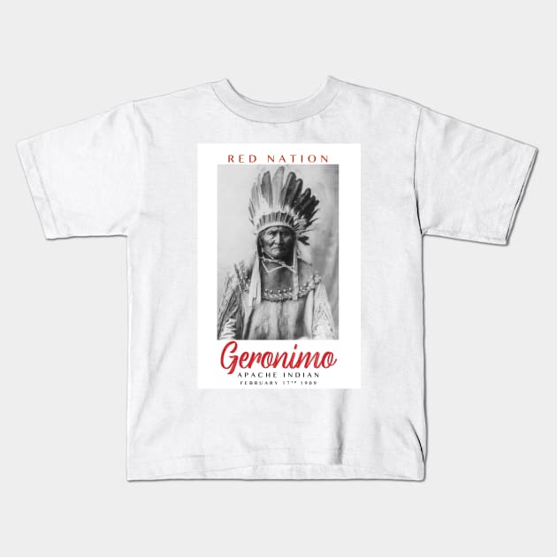 Red Nation Geronimo Kids T-Shirt by TheLaundryLady